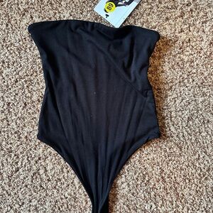 nWT Naked Wardrobe Tube Top Black Bodysuit